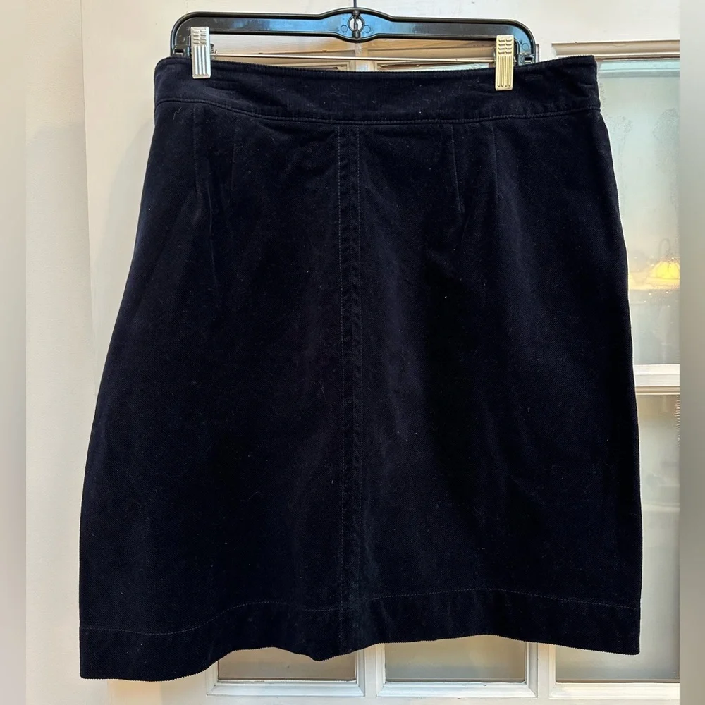 Talbots Deep Navy Blue A-Line Corduroy Skirt Women’s Size 16 Chic Career Preppy